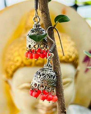 Orange zircon  earrings 1