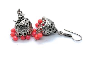 Orange zircon  earrings 2
