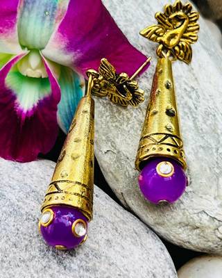 Purple zircon  earrings 1