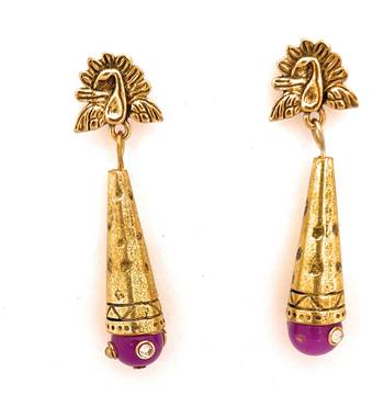 Purple zircon  earrings 2