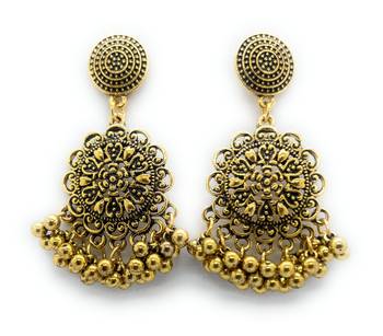 Gold zircon  earrings 1