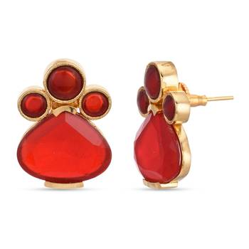 Red pearl earrings 2