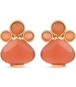 Orange pearl earrings