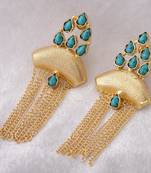 Blue pearl earrings