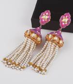 White pearl earrings