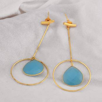 Blue pearl earrings 1