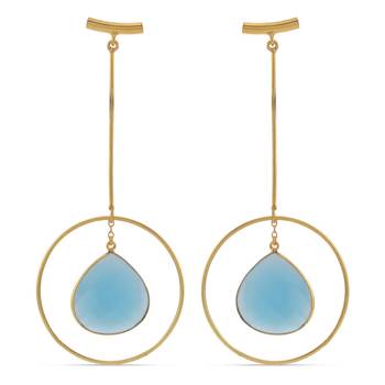 Blue pearl earrings 2