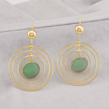 Green pearl earrings 1