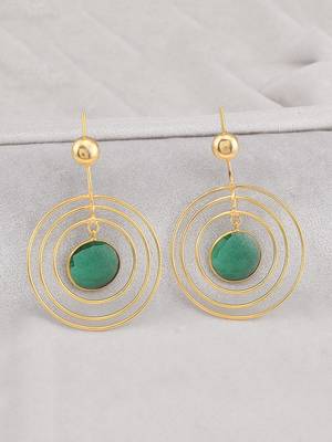 Green pearl earrings 1