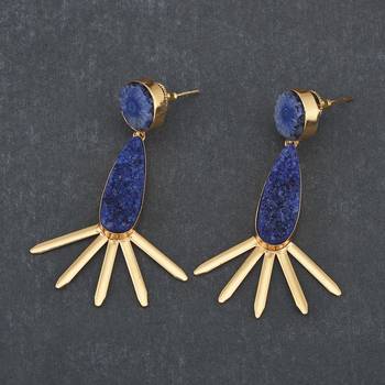 Blue pearl earrings 1
