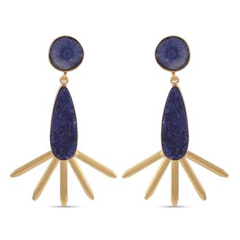 Blue pearl earrings 2