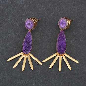 Purple pearl earrings 1