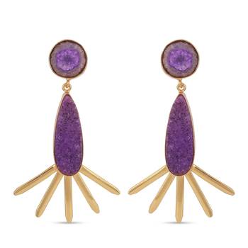 Purple pearl earrings 2