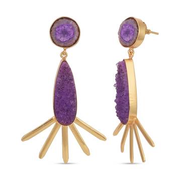 Purple pearl earrings 3