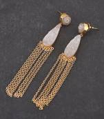 White pearl earrings