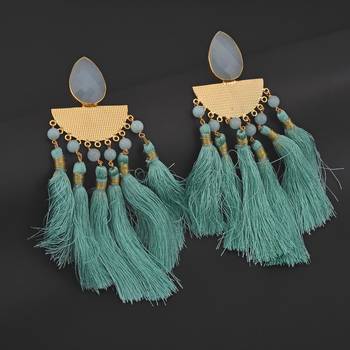 Blue pearl earrings 1