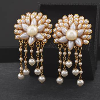 White pearl earrings 1