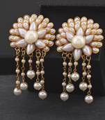 White pearl earrings