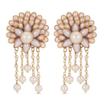 White pearl earrings 2