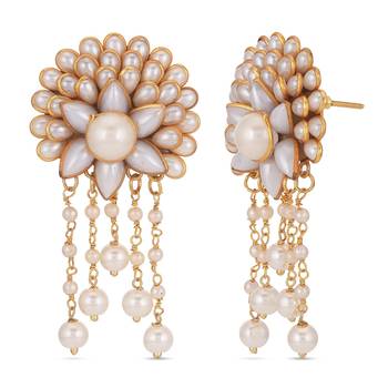 White pearl earrings 3