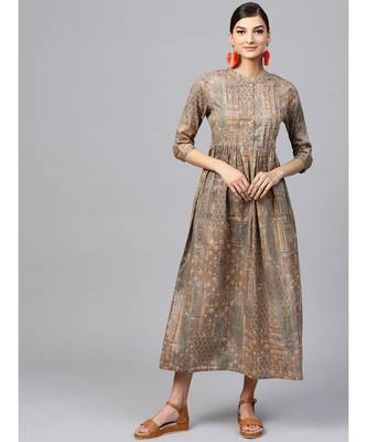 Indo Era Multi Printed A-Line Dresses 1