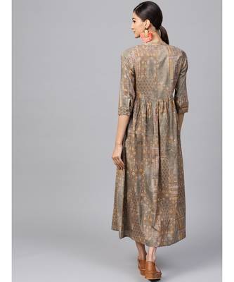 Indo Era Multi Printed A-Line Dresses 2