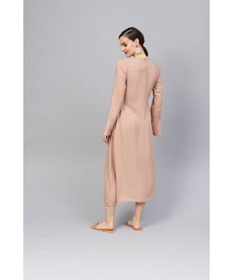 Indo Era Brown Embroidered Fit & Flared Dresses 2