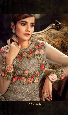 Chiku embroidered net salwar 2