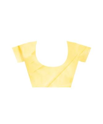 yellow chiffon tie and dye saree with crochet lace 4