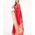 red kora organza banarasi silk saree with golden border and woven pallu