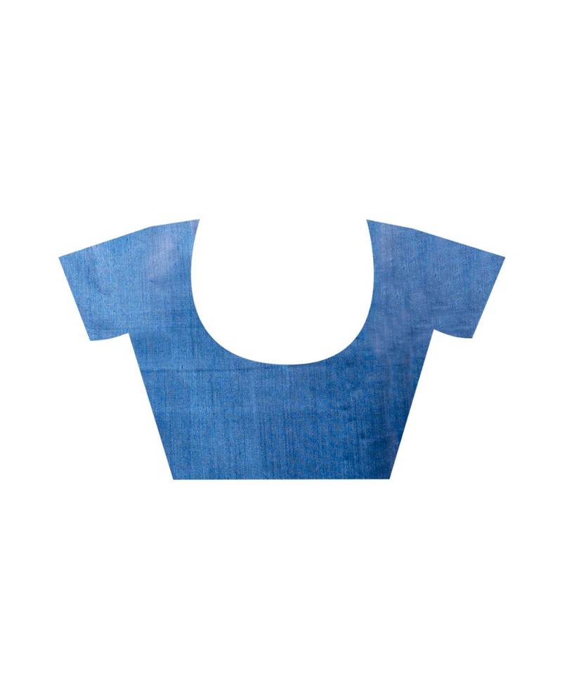 pink pure silk dupion saree with black and blue border pallu