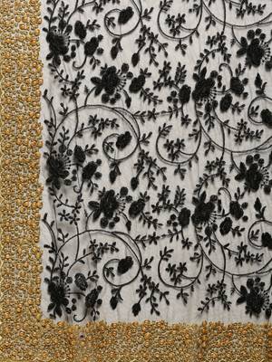 Black Embroidered Net Saree With Blouse 3