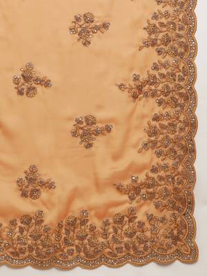 Yellow Embroidered Art Silk Saree With Blouse 4