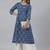 Blue printed cotton kurtas-and-kurtis