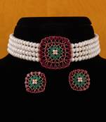 Real Natural Hyderabadi pearls choker Set With Certificate