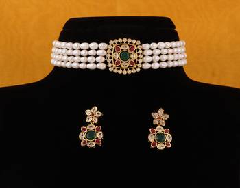 Real Natural Hyderabadi pearls choker Set With Certificate 1