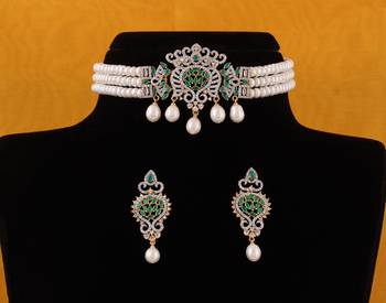 Real Natural Hyderabadi pearls choker Set With Certificate 1