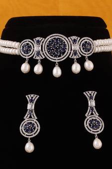 Real Natural Hyderabadi pearls choker Set