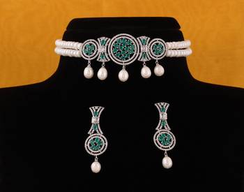 Real Natural Hyderabadi pearls choker Set 1