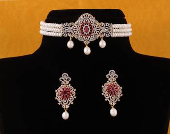 Real Natural Hyderabadi pearls choker Set With Certificate 1