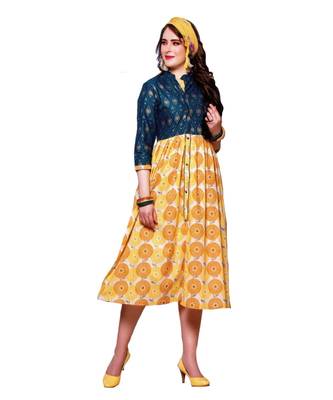 MAHATI  yellow cottonkurti 1
