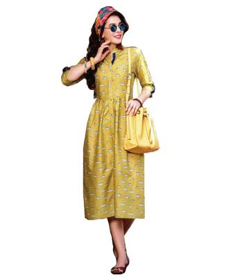 MAHATI  yellow cottonkurti 1