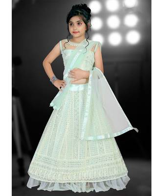 wedding designer darkseagreen net  kidswear lahenga 1