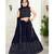 wedding designer navy blue pure georgette kidswear lehenga