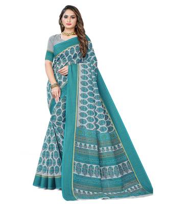 SOFT COTTON PRINTED SAREE with blouse 1