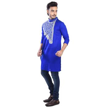 Traditional Abstract Leaf Designed Cotton Kurta  Embroideried 3