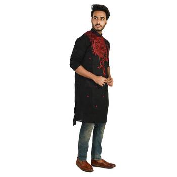 Abstract   Designed Cotton Kurta  Embroideried 3