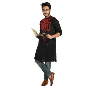 Abstract   Designed Cotton Kurta  Embroideried 4
