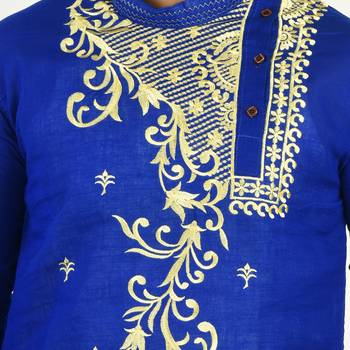 Bangla Cotton Kurta  Ethnic Chest  Embroideried Design 4