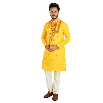 Bangla Cotton Kurta  Ethnic Chest  Embroideried Design 1